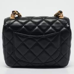 Chanel Black Quilted Leather Mini Classic Flap Bag