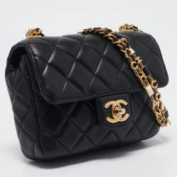 Chanel Black Quilted Leather Mini Classic Flap Bag