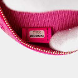 Pre Owned Chanel Hot Pink Jersey 19 Round Clutch on Chain