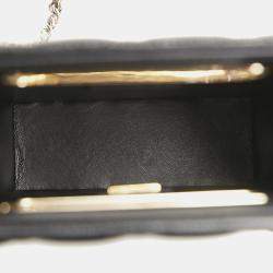 Pre Owned Chanel Black Mini Caviar Chain Around Cut Out Evening Bag