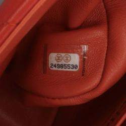 Chanel Orange Mini Square Classic Lambskin Single Flap