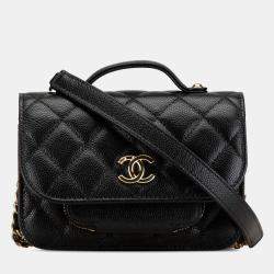 Chanel Black Mini Caviar Business Affinity Top Handle Bag
