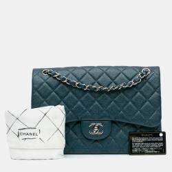 Chanel Blue Caviar Classic Double Jumbo  Flap Bag