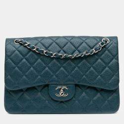 Chanel Blue Caviar Classic Double Jumbo  Flap Bag