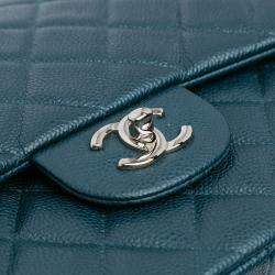 Chanel Blue Caviar Classic Double Jumbo  Flap Bag