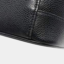 Chanel Black Leather Grained Calfskin Coco Mark Vanity Handbag