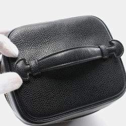 Chanel Black Leather Grained Calfskin Coco Mark Vanity Handbag