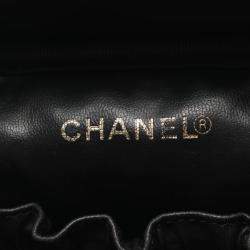 Chanel Black Leather Grained Calfskin Coco Mark Vanity Handbag