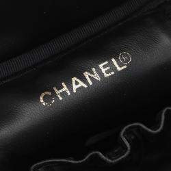 Chanel Black Grained Calfskin Coco Mark Vanity Handbag