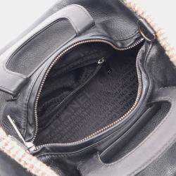 Pre Owned Chanel Black Pink Leather Fabric Tote 