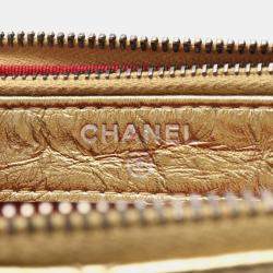 Chanel Gold Leather Coco Mark Matelasse Shoulder Chain Bag 