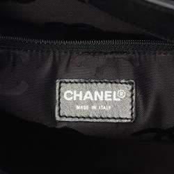 Chanel Black Leather Wild Stitch Tote Hand Bag 