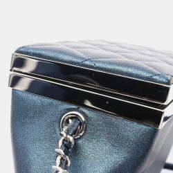 Pre Owned  Chanel Leather Navy Coco Mark Shoulder Crossbody Bag 