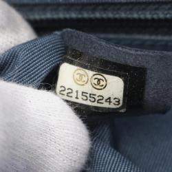 Pre Owned  Chanel Leather Navy Coco Mark Shoulder Crossbody Bag 