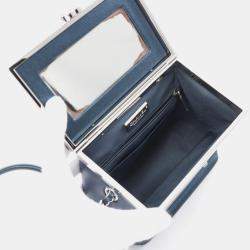 Pre Owned  Chanel Leather Navy Coco Mark Shoulder Crossbody Bag 