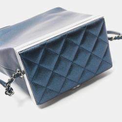 Pre Owned  Chanel Leather Navy Coco Mark Shoulder Crossbody Bag 