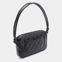Chanel  Black/White Leather Cc Coco Cambon Line Handbag