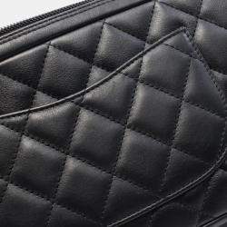 Chanel  Black/White Leather Cc Coco Cambon Line Handbag