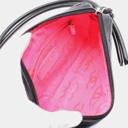 Chanel  Black/White Leather Cc Coco Cambon Line Handbag