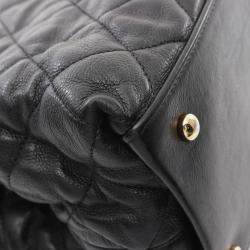 Chanel Black Quilted Glazed Leather Small Chain Me Tote Bag