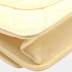 Chanel Yellow Leather Wallet On Chain Shoulder Bag 