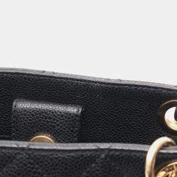 Chanel Black Leather Matelasse Pst Tote Chain Shoulder Bag