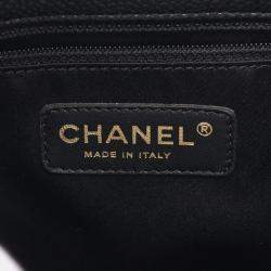 Chanel Black Leather Matelasse Pst Tote Chain Shoulder Bag