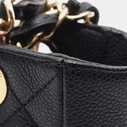 Chanel Black Leather Matelasse Pst Tote Chain Shoulder Bag
