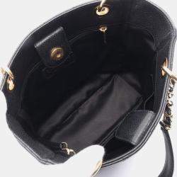 Chanel Black Leather Matelasse Pst Tote Chain Shoulder Bag