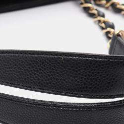Chanel Black Leather Matelasse Pst Tote Chain Shoulder Bag