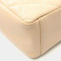 Chanel Beige Grained Calfskin Matelasse Pst Chain Tote Bag 