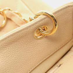 Chanel Beige Grained Calfskin Matelasse Pst Chain Tote Bag 