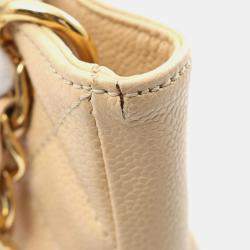 Chanel Beige Grained Calfskin Matelasse Pst Chain Tote Bag 