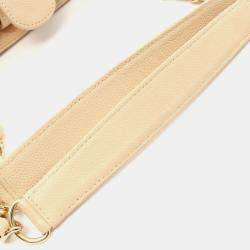 Chanel Beige Grained Calfskin Matelasse Pst Chain Tote Bag 