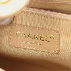 Chanel Beige Grained Calfskin Matelasse Pst Chain Tote Bag 