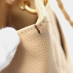 Chanel Beige Grained Calfskin Matelasse Pst Chain Tote Bag 