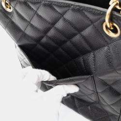Chanel Black Leather Matelasse Pst Tote Chain Shoulder Bag 