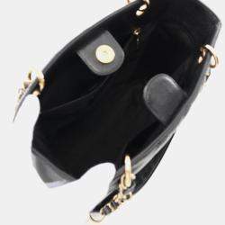 Chanel Black Leather Matelasse Pst Tote Chain Shoulder Bag 