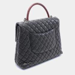 Chanel Caviar Leather Matelasse Coco Handle Top Handle Bag