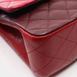 Pre Owned Chanel Bordeaux Lambskin Classic Flap Chain Shoulder Bag 