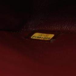 Pre Owned Chanel Bordeaux Lambskin Classic Flap Chain Shoulder Bag 