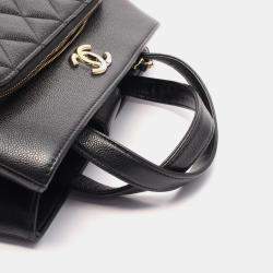 Chanel Black Leather Business Affinity Matelasse Shoulder Bag 