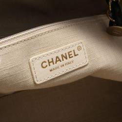 Pre Owned Chanel Navy Blue Canvas Leather Deauville Chain Shoulder Bag 
