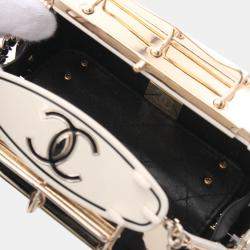 Chanel Leather Metal Plastic Mini Van Chain Shoulder Crossbody Bag