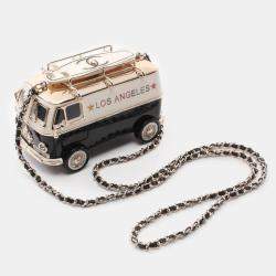 Chanel Leather Metal Plastic Mini Van Chain Shoulder Crossbody Bag