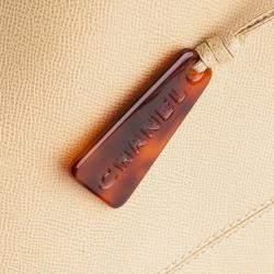 Chanel Beige Brown Grained Calfskin Tortoise Tote