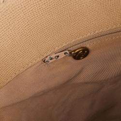 Chanel Beige Brown Grained Calfskin Tortoise Tote
