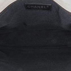 Pre Owned Chanel White Iridescent Calfskin Chic Quilt Large Flap Bag