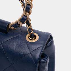 Chanel Blue Lambskin In The Loop Mini Flap Bag