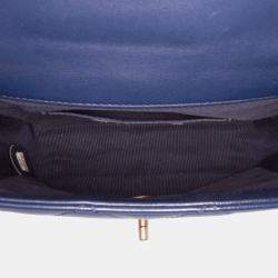 Chanel Blue Lambskin In The Loop Mini Flap Bag